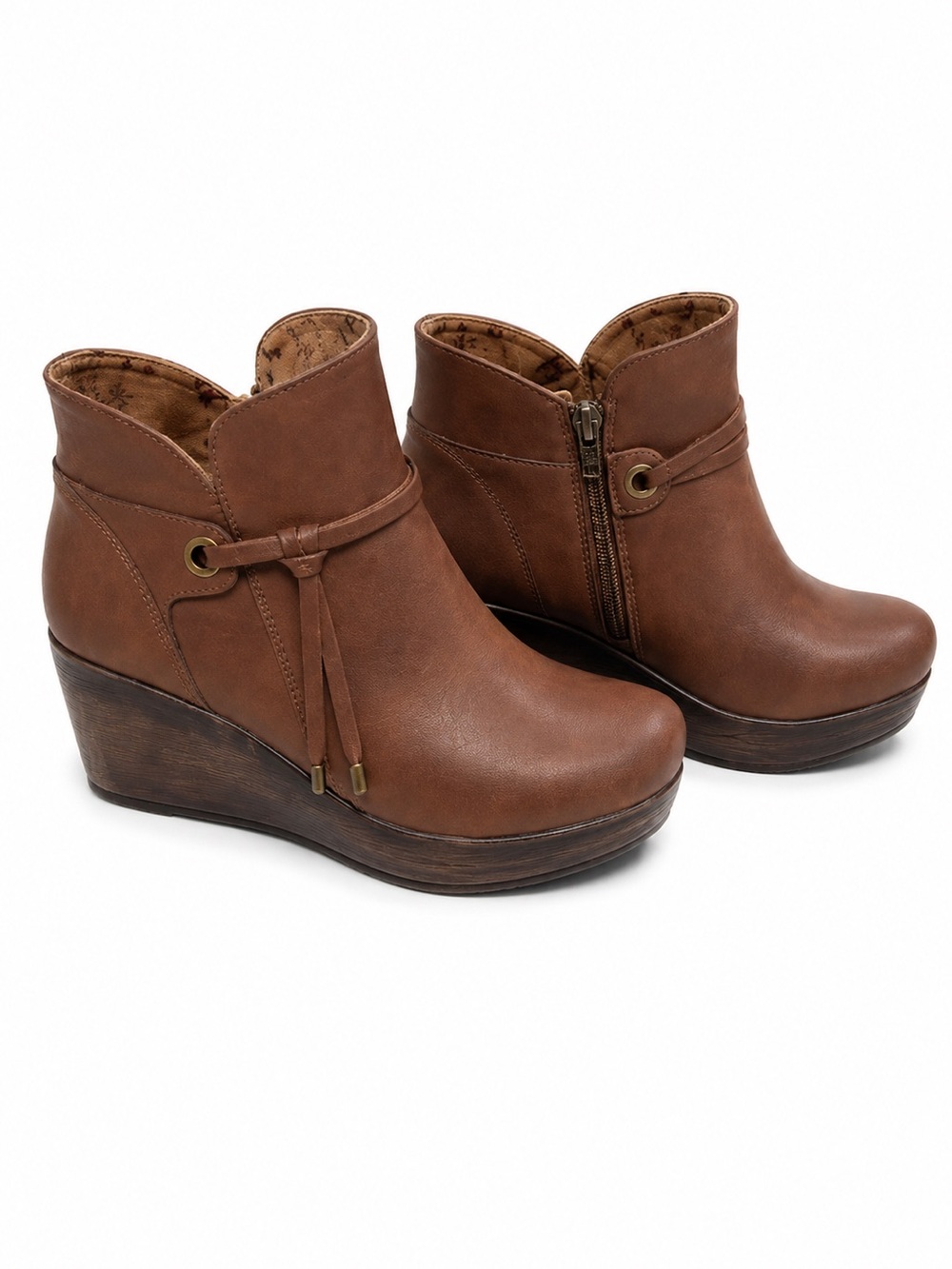 b.o.c. Leona Brown Wedge Ankle Booties – Size 10 Medium – New Without Box/Tags